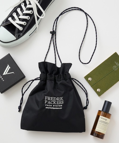 FREDRIK PACKERS(フレドリックパッカーズ)の「【FREDRIK PACKERS】 /210D PINION POUCH ミニショルダー巾着バッグ フレドリックパッカーズ(ショルダーバッグ・レディース・ブラック/パープル/ネイビー/カーキ/レオパード・FREE)」の9枚目の写真