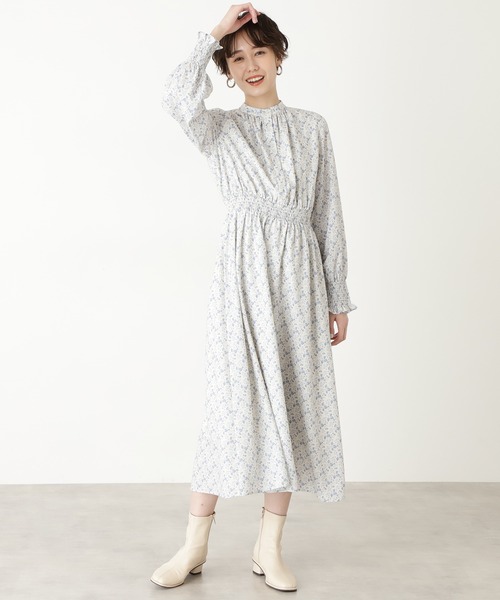 N.（N. Natural Beauty Basic）（エヌエヌナチュラルビューティーベーシック）の「スモールフラワープリントワンピース（ワンピース・レディース・ブルー系その他/ホワイト系その他/ベージュ系その他・MEDIUM）」の6枚目の写真