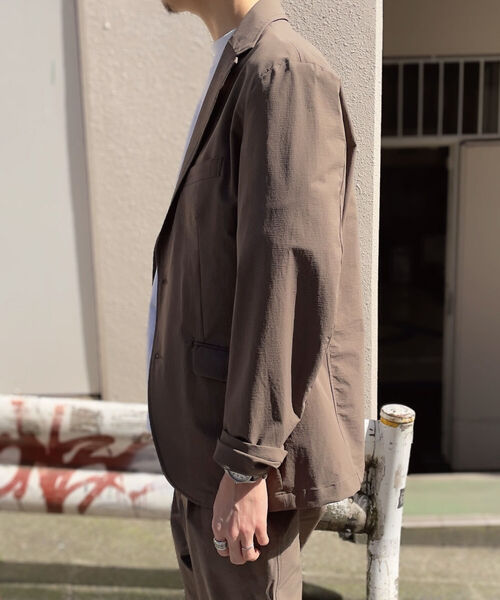 GLOSTER（グロスター）の「ナイロンリップ セットアップ テーラードジャケット（テーラードジャケット・メンズ・ブラウン/ネイビー・M/S/XL/L）」の21枚目の写真