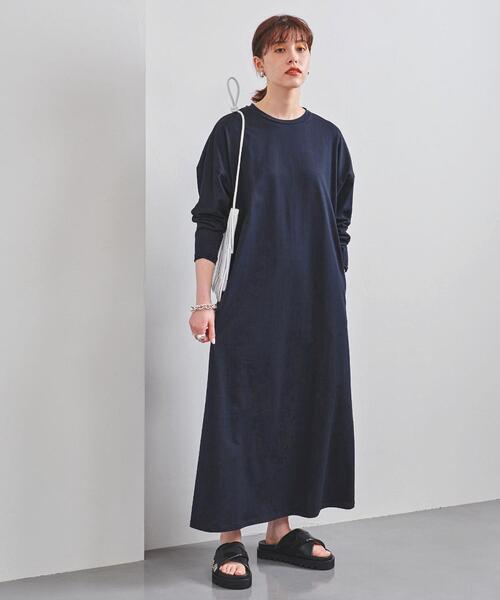 サップノーワンエルス／ユナイテッドアローズ購入 ウールロングワンピース ネイビー UNITED ARROWS（ユナイテッドアローズ）の「UWSC バックスリット