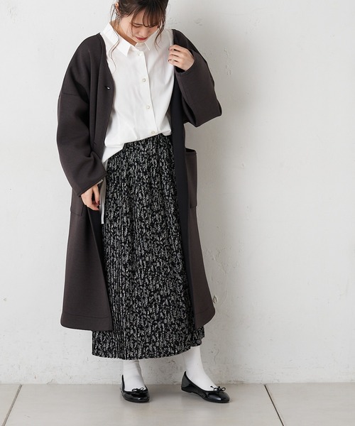 PUAL CE CIN（ピュアルセシン）の「【WEB限定】花柄プリントプリーツスカート（スカート・レディース・ホワイト/ブラック・FREE）」の19枚目の写真