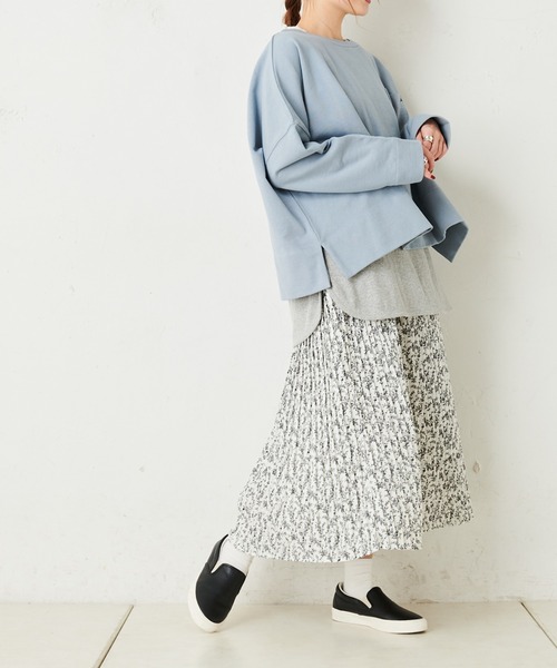 PUAL CE CIN（ピュアルセシン）の「【WEB限定】花柄プリントプリーツスカート（スカート・レディース・ホワイト/ブラック・FREE）」の15枚目の写真