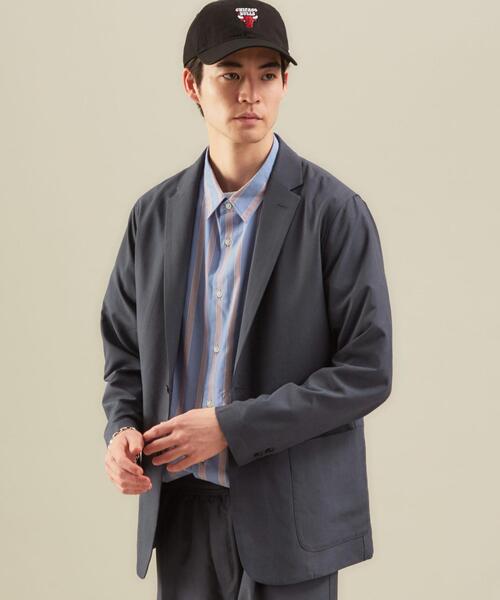 green label relaxing（グリーンレーベルリラクシング）の「＜ 機能性 / 吸水速乾 ＞ CM リネンライク ドライ エステル ジャーディガン ジャケット #（テーラードジャケット・メンズ・ダークグレー/ネイビー/ダークブラウン・MEDIUM/LARGE/SMALL/X-LARGE/X-SMALL）」の12枚目の写真