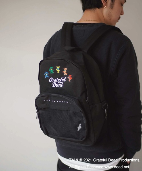 RiNc (リンク)の「【 Grateful Dead / グレイトフルデッド 】ダンシングベアー プリント メッシュ ポケット リュック(バックパック/リュック・メンズ・ホワイト/パープル/ブラック・FREE)」の3枚目の写真