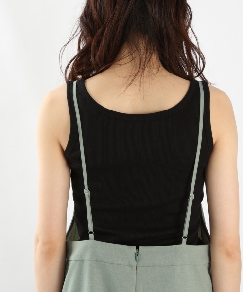 LOWRYS FARM（ローリーズファーム）の「キャミサロペット　932804（サロペット/オーバーオール・レディース・ブラック/ダークブラウン/グリーン/アイボリー・FREE）」の11枚目の写真