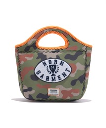 HORN GARMENT ホーンガーメント　ポーチ 超美品】ホーンガーメント 2WAYカートバッグ 黒×白 外ポケット付