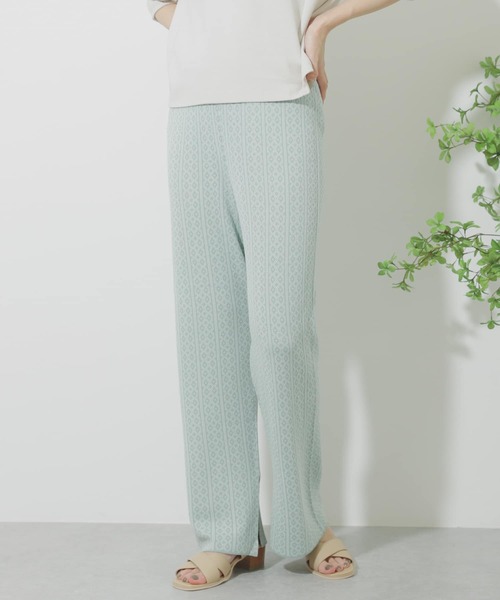 SENSE OF PLACE by URBAN RESEARCH（センスオブプレイスバイアーバンリサーチ）の「サマーニットジャガードパンツ（その他パンツ・レディース・ブラック/ベージュ/ライトカーキ・ONE）」の4枚目の写真