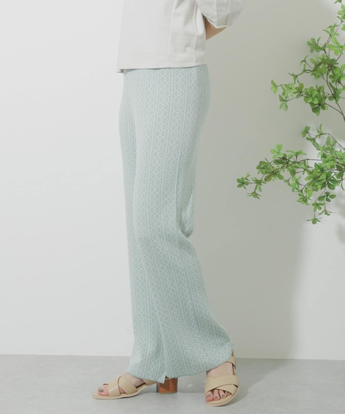 SENSE OF PLACE by URBAN RESEARCH（センスオブプレイスバイアーバンリサーチ）の「サマーニットジャガードパンツ（その他パンツ・レディース・ブラック/ベージュ/ライトカーキ・ONE）」の5枚目の写真