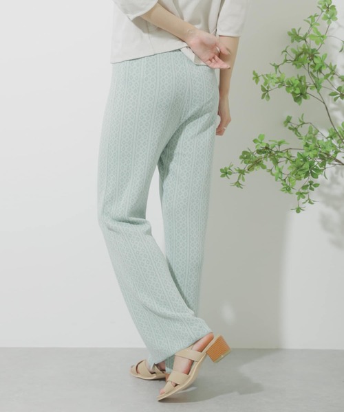 SENSE OF PLACE by URBAN RESEARCH（センスオブプレイスバイアーバンリサーチ）の「サマーニットジャガードパンツ（その他パンツ・レディース・ブラック/ベージュ/ライトカーキ・ONE）」の8枚目の写真