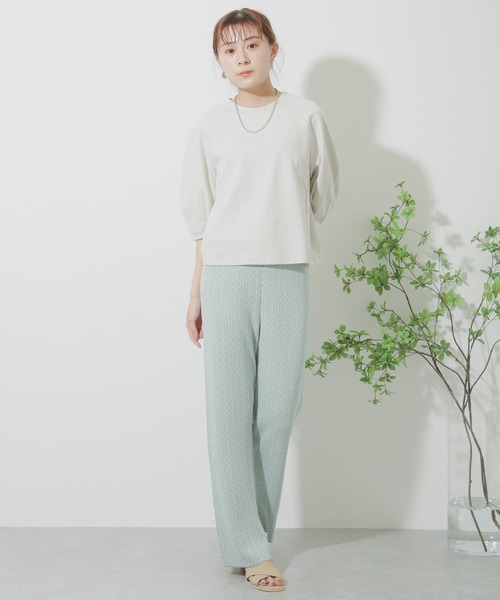 SENSE OF PLACE by URBAN RESEARCH（センスオブプレイスバイアーバンリサーチ）の「サマーニットジャガードパンツ（その他パンツ・レディース・ブラック/ベージュ/ライトカーキ・ONE）」の10枚目の写真