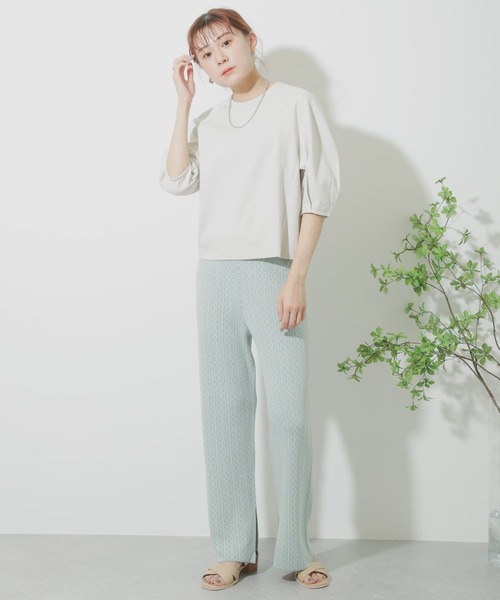 SENSE OF PLACE by URBAN RESEARCH（センスオブプレイスバイアーバンリサーチ）の「サマーニットジャガードパンツ（その他パンツ・レディース・ブラック/ベージュ/ライトカーキ・ONE）」の11枚目の写真