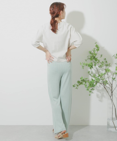 SENSE OF PLACE by URBAN RESEARCH（センスオブプレイスバイアーバンリサーチ）の「サマーニットジャガードパンツ（その他パンツ・レディース・ブラック/ベージュ/ライトカーキ・ONE）」の13枚目の写真