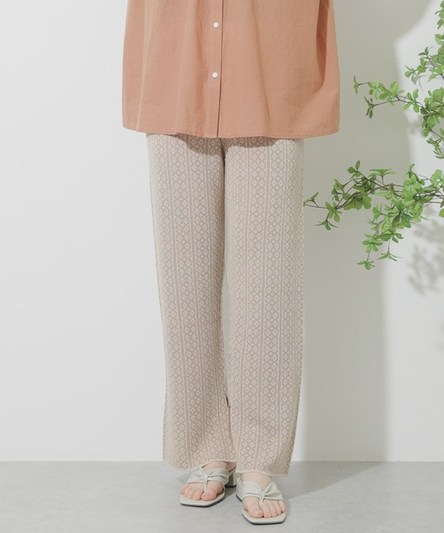 SENSE OF PLACE by URBAN RESEARCH（センスオブプレイスバイアーバンリサーチ）の「サマーニットジャガードパンツ（その他パンツ・レディース・ブラック/ベージュ/ライトカーキ・ONE）」の14枚目の写真