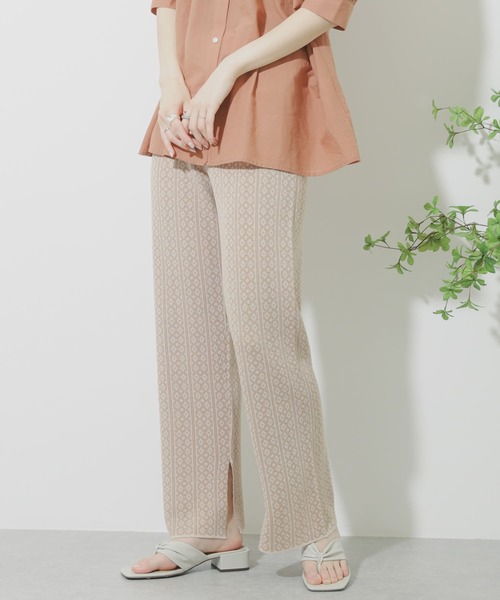 SENSE OF PLACE by URBAN RESEARCH（センスオブプレイスバイアーバンリサーチ）の「サマーニットジャガードパンツ（その他パンツ・レディース・ブラック/ベージュ/ライトカーキ・ONE）」の17枚目の写真