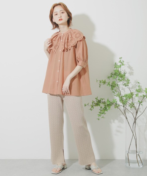 SENSE OF PLACE by URBAN RESEARCH（センスオブプレイスバイアーバンリサーチ）の「サマーニットジャガードパンツ（その他パンツ・レディース・ブラック/ベージュ/ライトカーキ・ONE）」の21枚目の写真