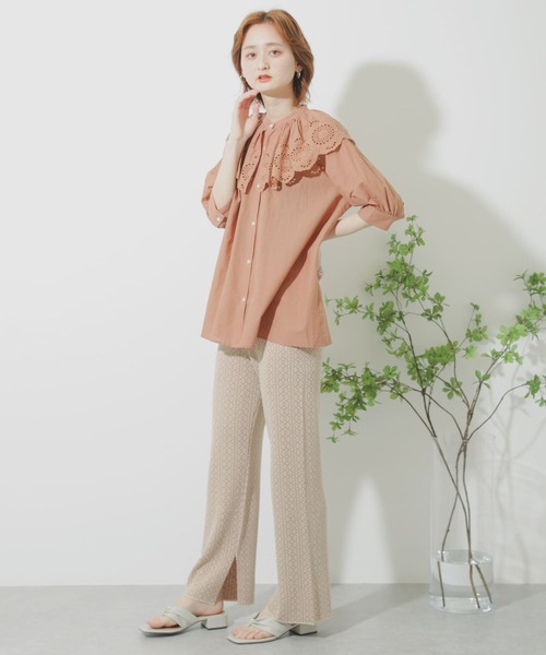 SENSE OF PLACE by URBAN RESEARCH（センスオブプレイスバイアーバンリサーチ）の「サマーニットジャガードパンツ（その他パンツ・レディース・ブラック/ベージュ/ライトカーキ・ONE）」の22枚目の写真