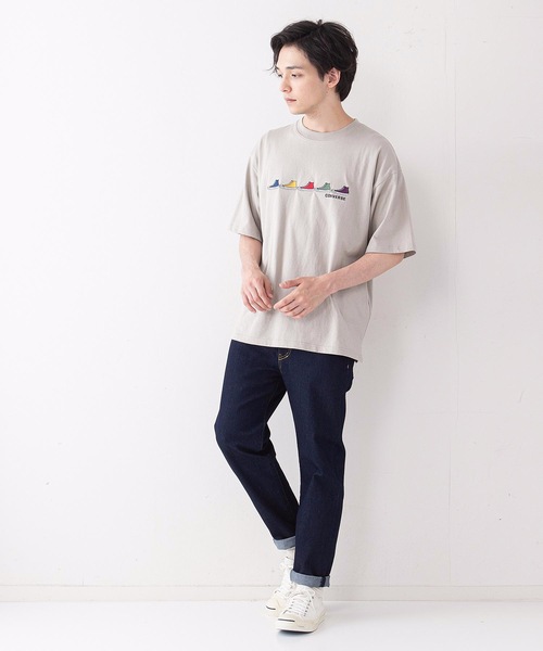 CONVERSE(コンバース)の「【CONVERSEコンバース】ミニシューズ柄 ワンポイント 刺繍 Tシャツ(Tシャツ/カットソー・メンズ・ブラック/ホワイト/ベージュ/サックスブルー/グリーン/ホワイト系その他・MEDIUM/LARGE/X-LARGE)」の20枚目の写真