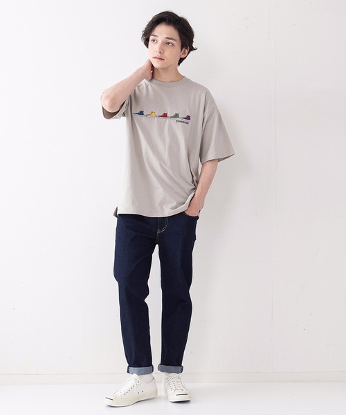 CONVERSE(コンバース)の「【CONVERSEコンバース】ミニシューズ柄 ワンポイント 刺繍 Tシャツ(Tシャツ/カットソー・メンズ・ブラック/ホワイト/ベージュ/サックスブルー/グリーン/ホワイト系その他・MEDIUM/LARGE/X-LARGE)」の21枚目の写真