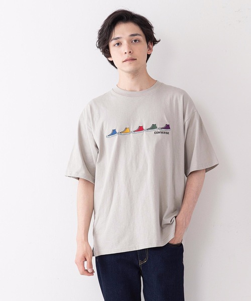 CONVERSE(コンバース)の「【CONVERSEコンバース】ミニシューズ柄 ワンポイント 刺繍 Tシャツ(Tシャツ/カットソー・メンズ・ブラック/ホワイト/ベージュ/サックスブルー/グリーン/ホワイト系その他・MEDIUM/LARGE/X-LARGE)」の22枚目の写真