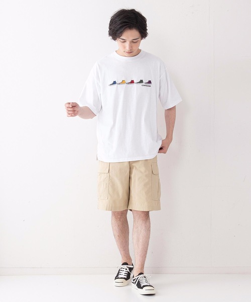 CONVERSE(コンバース)の「【CONVERSEコンバース】ミニシューズ柄 ワンポイント 刺繍 Tシャツ(Tシャツ/カットソー・メンズ・ブラック/ホワイト/ベージュ/サックスブルー/グリーン/ホワイト系その他・MEDIUM/LARGE/X-LARGE)」の9枚目の写真