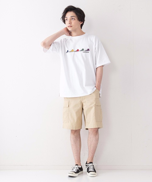 CONVERSE(コンバース)の「【CONVERSEコンバース】ミニシューズ柄 ワンポイント 刺繍 Tシャツ(Tシャツ/カットソー・メンズ・ブラック/ホワイト/ベージュ/サックスブルー/グリーン/ホワイト系その他・MEDIUM/LARGE/X-LARGE)」の10枚目の写真