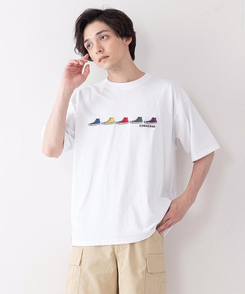 CONVERSE(コンバース)の「【CONVERSEコンバース】ミニシューズ柄 ワンポイント 刺繍 Tシャツ(Tシャツ/カットソー・メンズ・ブラック/ホワイト/ベージュ/サックスブルー/グリーン/ホワイト系その他・MEDIUM/LARGE/X-LARGE)」の12枚目の写真