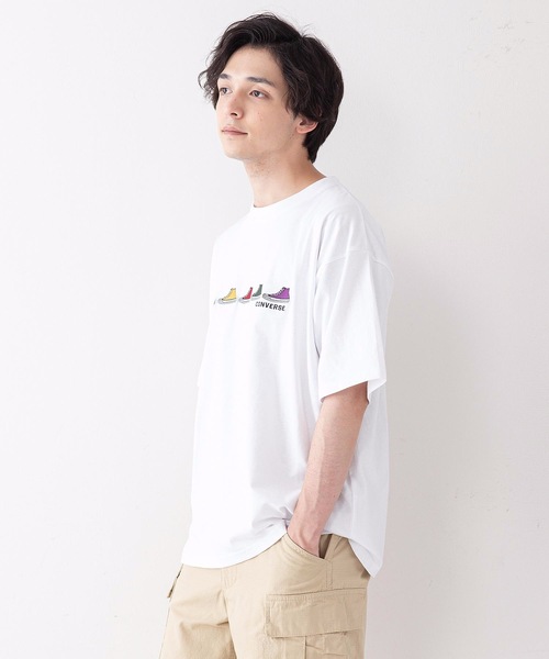 CONVERSE(コンバース)の「【CONVERSEコンバース】ミニシューズ柄 ワンポイント 刺繍 Tシャツ(Tシャツ/カットソー・メンズ・ブラック/ホワイト/ベージュ/サックスブルー/グリーン/ホワイト系その他・MEDIUM/LARGE/X-LARGE)」の13枚目の写真