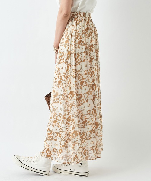 RIVE DROITE（リヴドロワ）の「レーヨンジョーゼットフラワースカート（スカート・レディース・グリーン/ブラウン・FREE）」の5枚目の写真