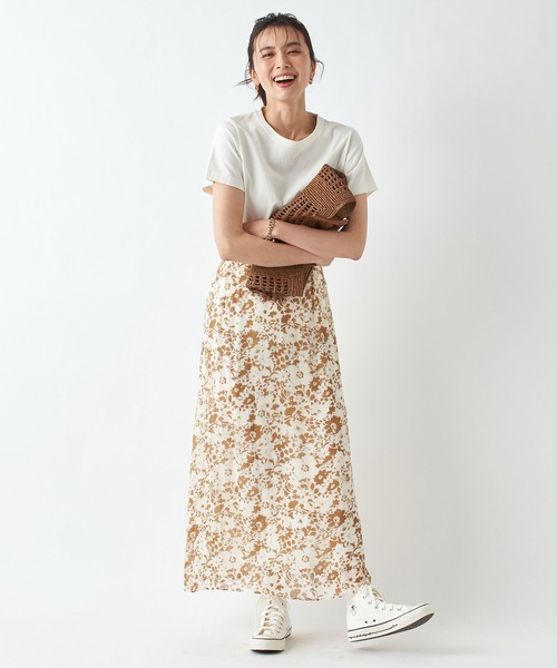 RIVE DROITE（リヴドロワ）の「レーヨンジョーゼットフラワースカート（スカート・レディース・グリーン/ブラウン・FREE）」の9枚目の写真