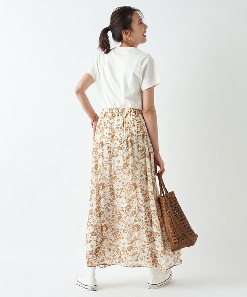 RIVE DROITE（リヴドロワ）の「レーヨンジョーゼットフラワースカート（スカート・レディース・グリーン/ブラウン・FREE）」の11枚目の写真