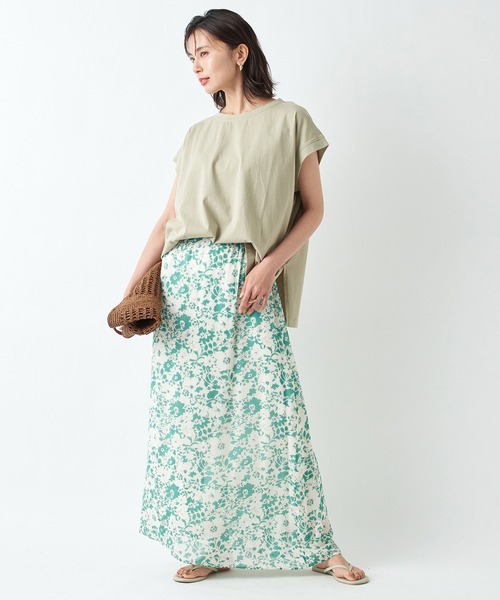 RIVE DROITE（リヴドロワ）の「レーヨンジョーゼットフラワースカート（スカート・レディース・グリーン/ブラウン・FREE）」の13枚目の写真