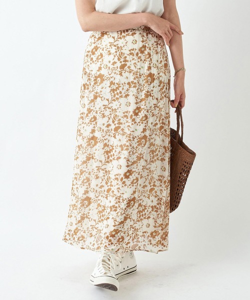 RIVE DROITE（リヴドロワ）の「レーヨンジョーゼットフラワースカート（スカート・レディース・グリーン/ブラウン・FREE）」の7枚目の写真