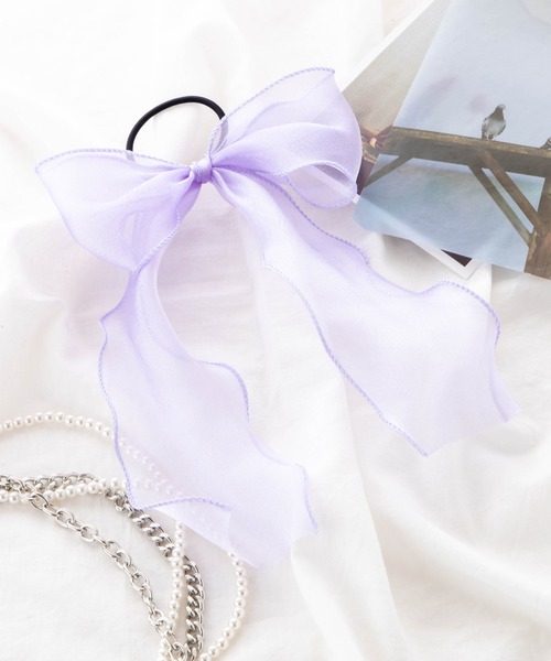 WEGO（ウィゴー）の「WEGO/透けリボンゴム（ヘアゴム・レディース・ブラック/ベージュ/オフホワイト/グリーン/ライトピンク/サックスブルー/その他2/その他1/ワイン/ライトベージュ/シルバー/その他6/その他8/その他5/その他4/その他7/その他3・FREE）」の11枚目の写真