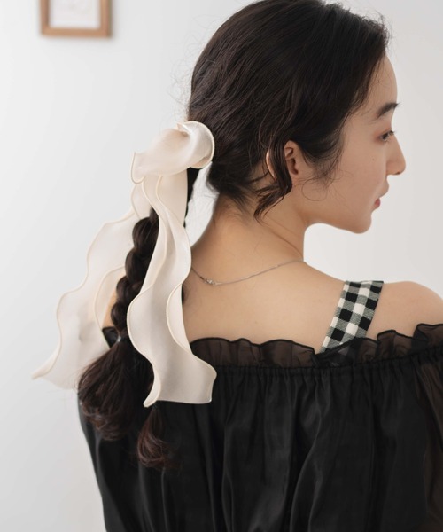 WEGO（ウィゴー）の「WEGO/透けリボンゴム（ヘアゴム・レディース・ブラック/ベージュ/オフホワイト/グリーン/ライトピンク/サックスブルー/その他2/その他1/ワイン/ライトベージュ/シルバー/その他6/その他8/その他5/その他4/その他7/その他3・FREE）」の14枚目の写真