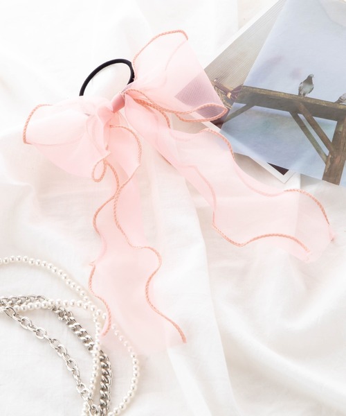 WEGO（ウィゴー）の「WEGO/透けリボンゴム（ヘアゴム・レディース・ブラック/ベージュ/オフホワイト/グリーン/ライトピンク/サックスブルー/その他2/その他1/ワイン/ライトベージュ/シルバー/その他6/その他8/その他5/その他4/その他7/その他3・FREE）」の7枚目の写真