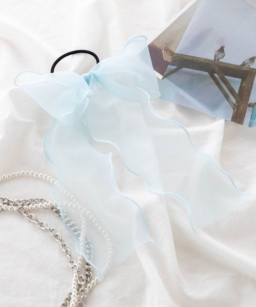 WEGO（ウィゴー）の「WEGO/透けリボンゴム（ヘアゴム・レディース・ブラック/ベージュ/オフホワイト/グリーン/ライトピンク/サックスブルー/その他2/その他1/ワイン/ライトベージュ/シルバー/その他6/その他8/その他5/その他4/その他7/その他3・FREE）」の6枚目の写真