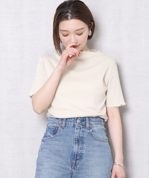 FREAK'S STORE（フリークスストア）の「▽【WEB限定】メローデザインボートネックTシャツ(メロートップス)（Tシャツ/カットソー・レディース・ブラック/ブラウン/ブルー/ナチュラル/ライトピンク・ﾌﾘ-）」の3枚目の写真