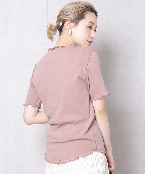 FREAK'S STORE（フリークスストア）の「▽【WEB限定】メローデザインボートネックTシャツ(メロートップス)（Tシャツ/カットソー・レディース・ブラック/ブラウン/ブルー/ナチュラル/ライトピンク・ﾌﾘ-）」の5枚目の写真