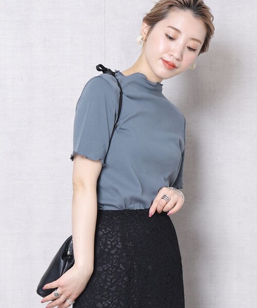 FREAK'S STORE（フリークスストア）の「▽【WEB限定】メローデザインボートネックTシャツ(メロートップス)（Tシャツ/カットソー・レディース・ブラック/ブラウン/ブルー/ナチュラル/ライトピンク・ﾌﾘ-）」の4枚目の写真