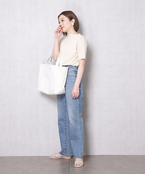 FREAK'S STORE（フリークスストア）の「▽【WEB限定】メローデザインボートネックTシャツ(メロートップス)（Tシャツ/カットソー・レディース・ブラック/ブラウン/ブルー/ナチュラル/ライトピンク・ﾌﾘ-）」の6枚目の写真