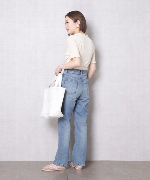 FREAK'S STORE（フリークスストア）の「▽【WEB限定】メローデザインボートネックTシャツ(メロートップス)（Tシャツ/カットソー・レディース・ブラック/ブラウン/ブルー/ナチュラル/ライトピンク・ﾌﾘ-）」の8枚目の写真