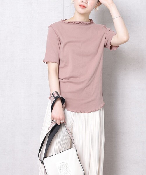 FREAK'S STORE（フリークスストア）の「▽【WEB限定】メローデザインボートネックTシャツ(メロートップス)（Tシャツ/カットソー・レディース・ブラック/ブラウン/ブルー/ナチュラル/ライトピンク・ﾌﾘ-）」の19枚目の写真