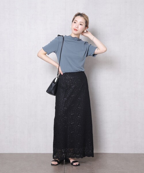 FREAK'S STORE（フリークスストア）の「▽【WEB限定】メローデザインボートネックTシャツ(メロートップス)（Tシャツ/カットソー・レディース・ブラック/ブラウン/ブルー/ナチュラル/ライトピンク・ﾌﾘ-）」の20枚目の写真