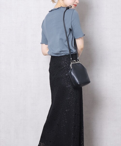 FREAK'S STORE（フリークスストア）の「▽【WEB限定】メローデザインボートネックTシャツ(メロートップス)（Tシャツ/カットソー・レディース・ブラック/ブラウン/ブルー/ナチュラル/ライトピンク・ﾌﾘ-）」の22枚目の写真