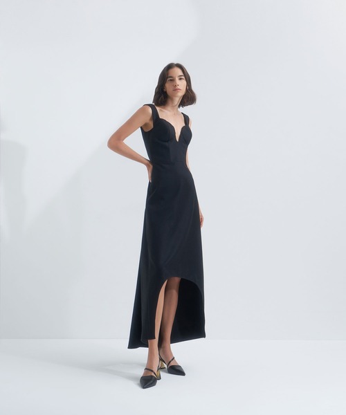 CHARLES & KEITH（チャールズ & キース）の「アシンメトリックストラップ ジオメトリックヒールパンプス / Asymmetric Strap Geometric Heel Pumps（パンプス・レディース・ブラック/オフホワイト・22.5cm/23cm/23.5cm/24.5cm/25cm/25.5cm）」の6枚目の写真