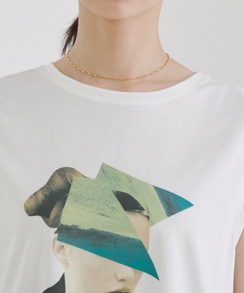 ROPE'（ロペ）の「ノースリーブコラージュプリントTEE（Tシャツ/カットソー・レディース・オフホワイト・38）」の8枚目の写真