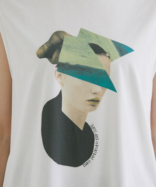 ROPE'（ロペ）の「ノースリーブコラージュプリントTEE（Tシャツ/カットソー・レディース・オフホワイト・38）」の10枚目の写真