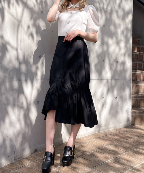 Crea titty&Co. PETIT（クレアティティーアンドコープチ）の「【Crea titty&Co.PETIT】デコルテオープン5分袖トップス（ニット/セーター・レディース・オフホワイト/ブラック/パープル・FREE）」の21枚目の写真