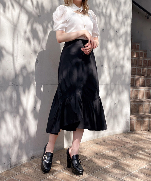 Crea titty&Co. PETIT（クレアティティーアンドコープチ）の「【Crea titty&Co.PETIT】デコルテオープン5分袖トップス（ニット/セーター・レディース・オフホワイト/ブラック/パープル・FREE）」の8枚目の写真