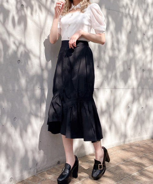 Crea titty&Co. PETIT（クレアティティーアンドコープチ）の「【Crea titty&Co.PETIT】デコルテオープン5分袖トップス（ニット/セーター・レディース・オフホワイト/ブラック/パープル・FREE）」の14枚目の写真